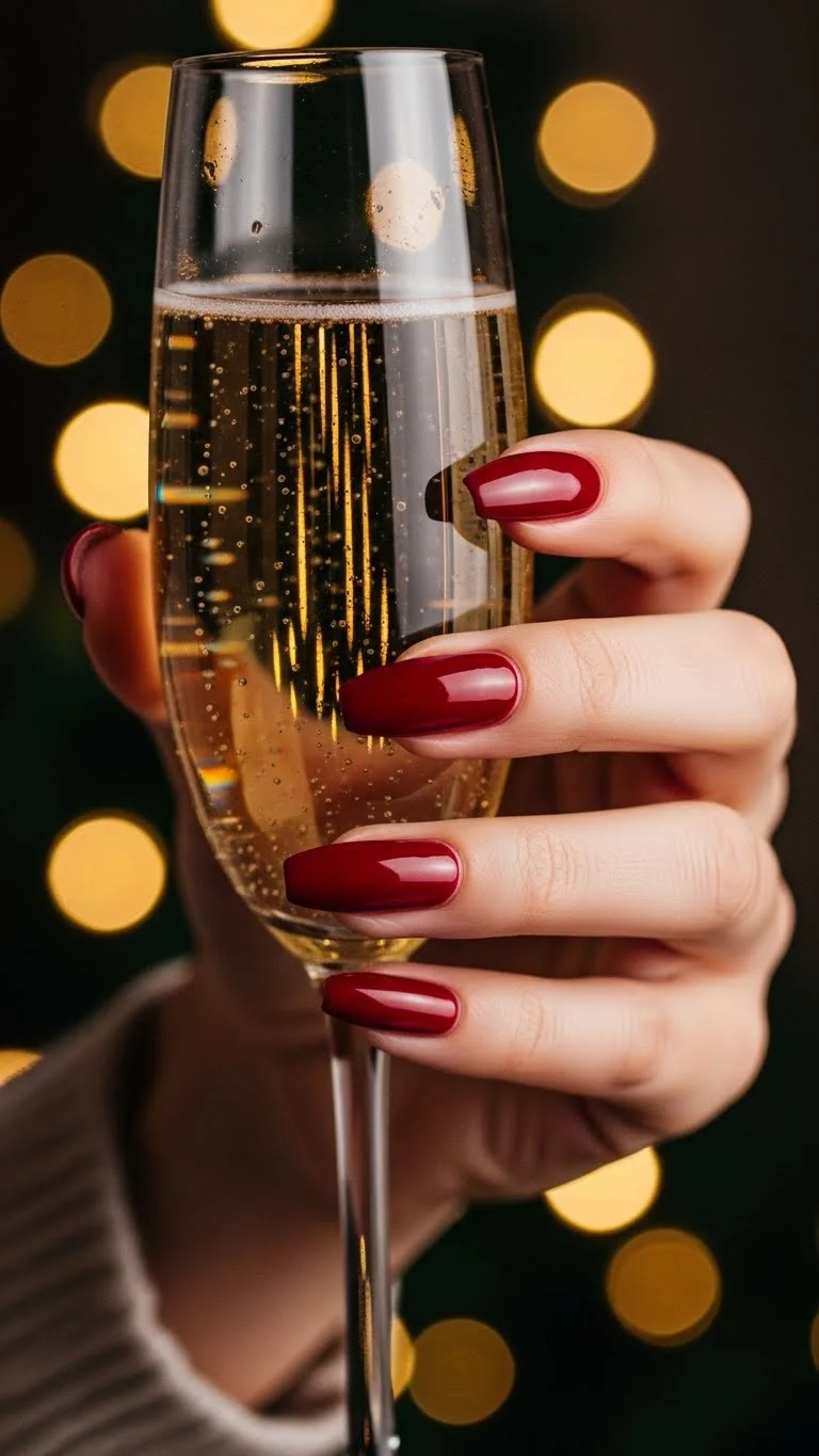 20 Winter Nail Colors Ideas 2026: Trending Shades That'll Make Your Nails Pop 9 Cranberry Red