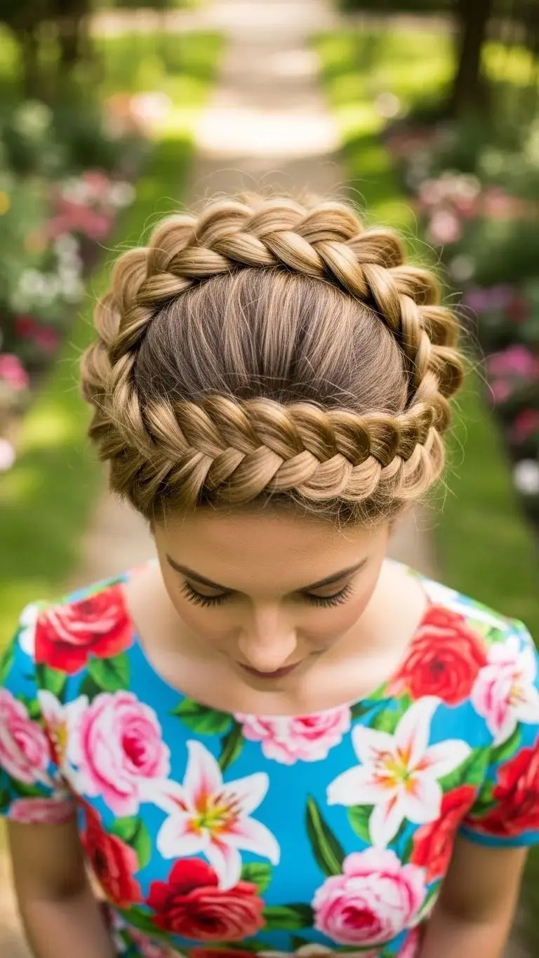 18 Easy Braided Hairstyles Ideas People Keep Copying Quietly 2026 8 Crown Braid (Halo Braid)