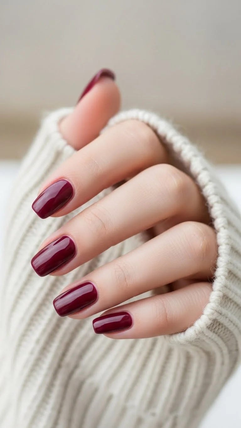 20 Winter Nail Colors Ideas 2026: Trending Shades That'll Make Your Nails Pop 2 Deep Burgundy Wine