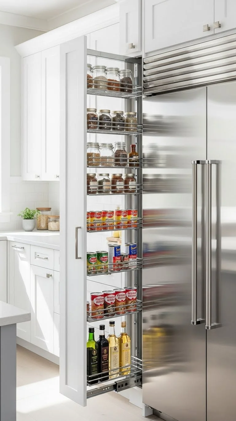25 Small Kitchen Ideas 2026: Transform Your Tiny Space Into a Chef's Paradise 2 Install Vertical Pull-Out Pantries