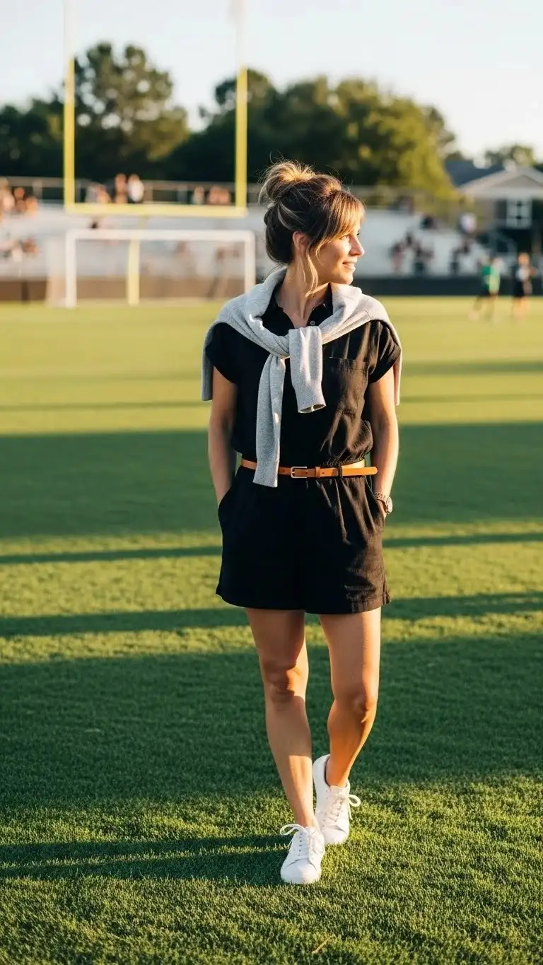 21 Soccer Mom Outfit Ideas 2026: Look Amazing at Every Game Day 20 Jumpsuit with Sneakers