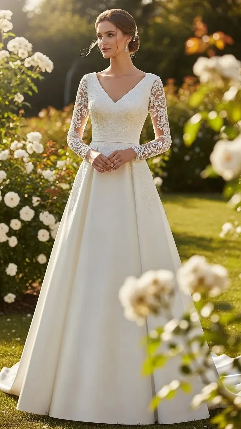 19 Long Sleeve Wedding Dress Ideas for 2026: Your Ultimate Guide to Elegant Bridal Style 13 Long Sleeve A-Line Wedding Dress