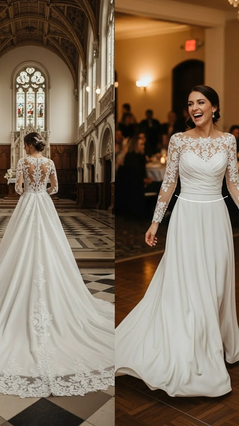 19 Long Sleeve Wedding Dress Ideas for 2026: Your Ultimate Guide to Elegant Bridal Style 20 Long Sleeve Dress with Detachable Train