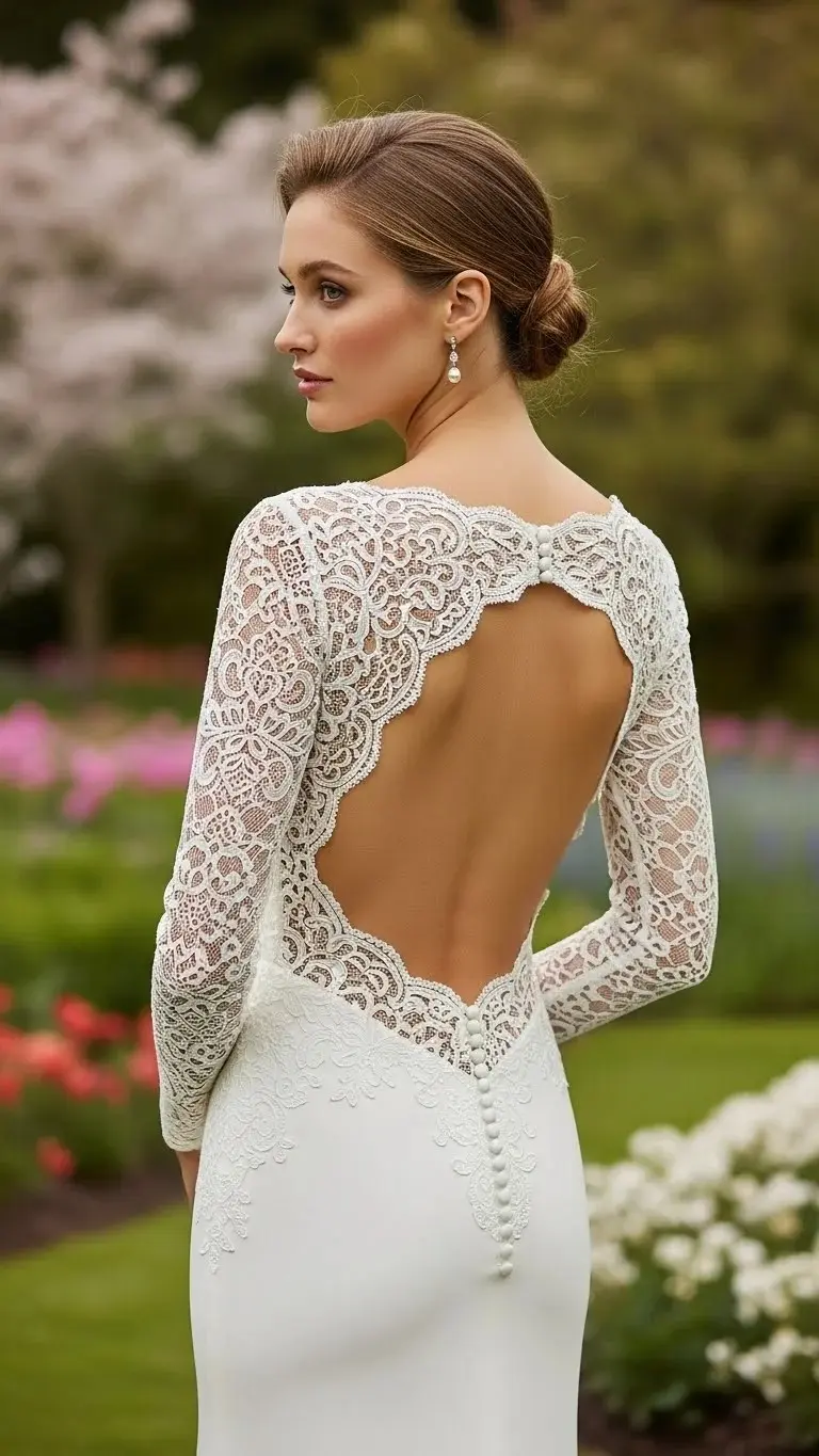 19 Long Sleeve Wedding Dress Ideas for 2026: Your Ultimate Guide to Elegant Bridal Style 16 Long Sleeve Wedding Dress with Keyhole Back