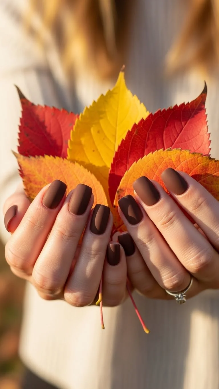 19 Simple Fall Nails Ideas That Look Expensive But Arent Yet 5 Matte Brown Everything