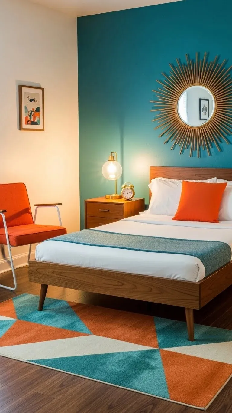 23 Guest Bedroom Designs Ideas 2026: Transform Your Space Into a 5-Star Experience 12 Mid-Century Modern Revival