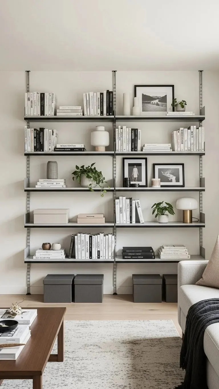 21 Built-In Living Room Shelf Ideas 2026: Transform Your Space Like a Pro 22 Modular Adjustable Track Systems