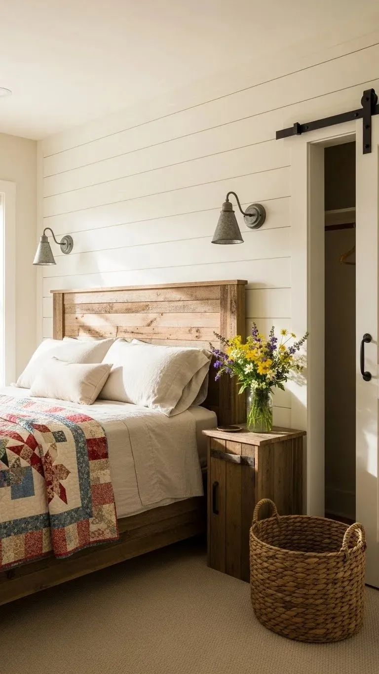 23 Guest Bedroom Designs Ideas 2026: Transform Your Space Into a 5-Star Experience 9 Rustic Farmhouse Charm