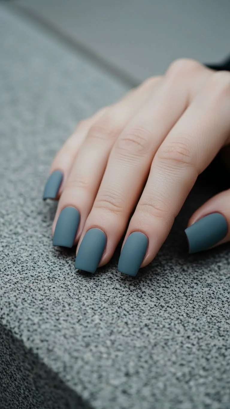 20 Winter Nail Colors Ideas 2026: Trending Shades That'll Make Your Nails Pop 17 Slate Blue Gray