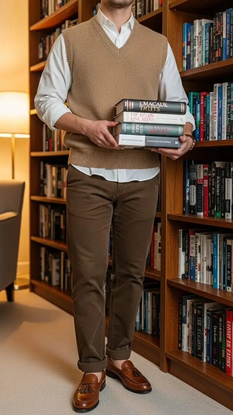 21 Casual Winter Outfit Ideas 2026: Stay Warm and Look Amazing This Season 7 Sweater Vest Over Button-Down