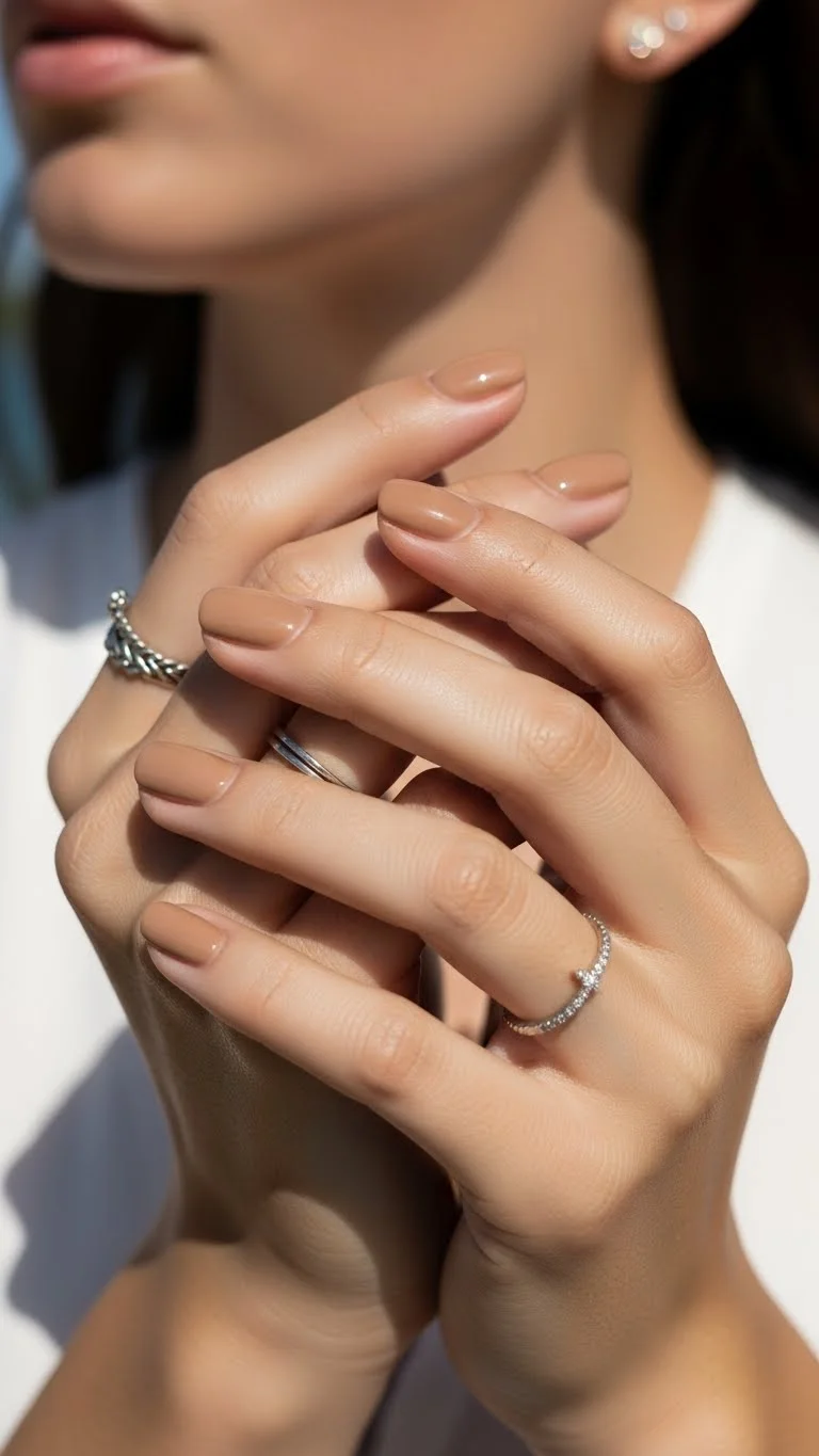 19 Simple Fall Nails Ideas That Look Expensive But Arent Yet 19 Tan Neutral Base