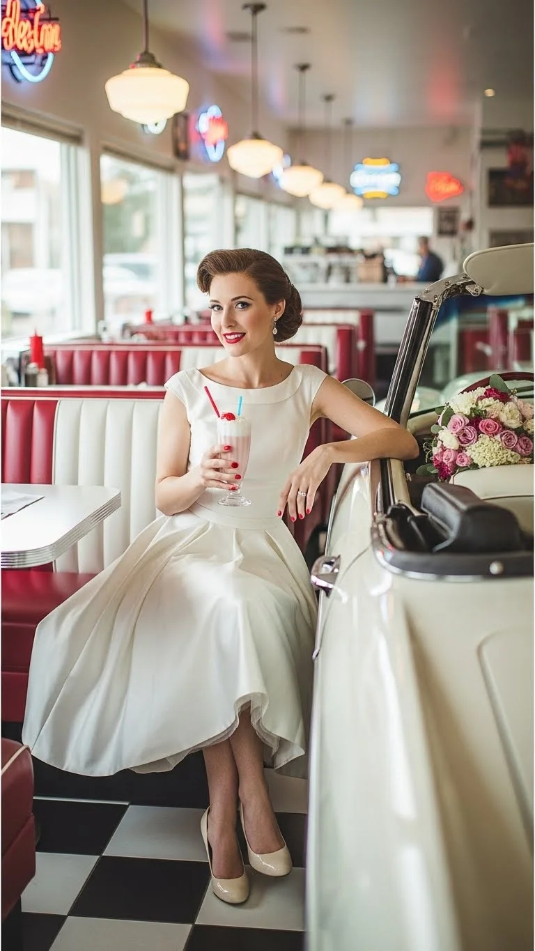 17 Simple Wedding Dresses Ideas 2026: Your Guide to Effortless Bridal Beauty 8 Tea-Length Vintage Charm