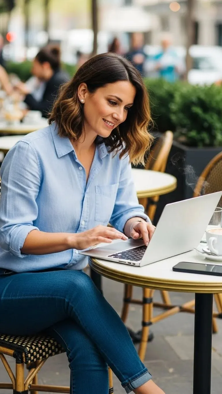 20 Simple Mom Outfit Ideas 2026: Easy Styles That Actually Work (No Stress Required) 7 The Button-Down Shirt and Jeans Classic