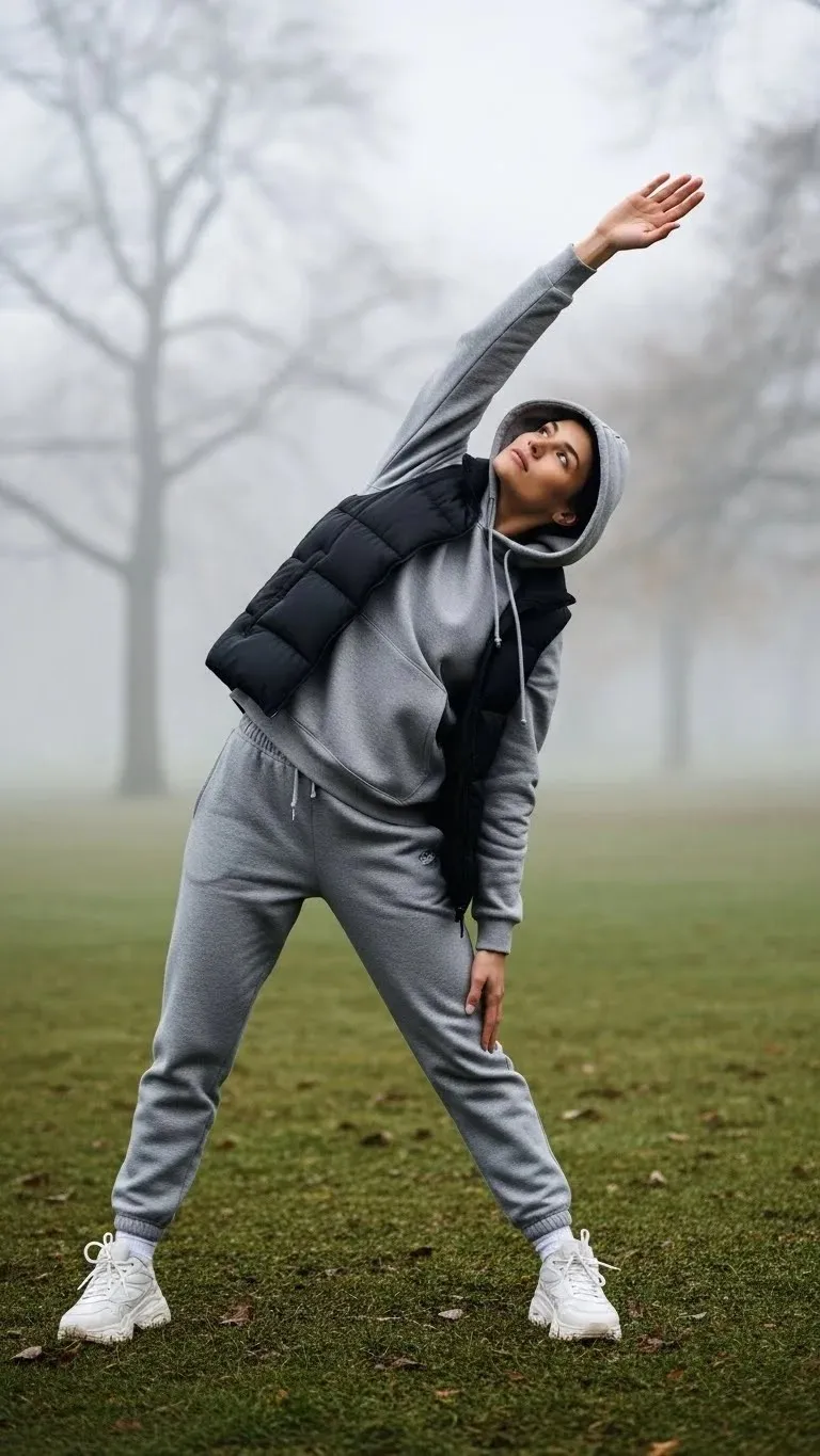 21 Casual Winter Outfit Ideas 2026: Stay Warm and Look Amazing This Season 22 Track Suit with Puffer Vest