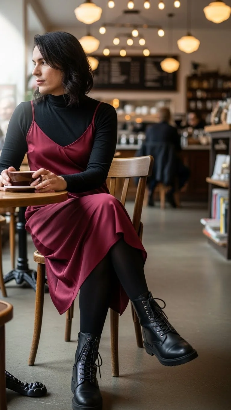21 Casual Winter Outfit Ideas 2026: Stay Warm and Look Amazing This Season 4 Turtleneck Under a Slip Dress