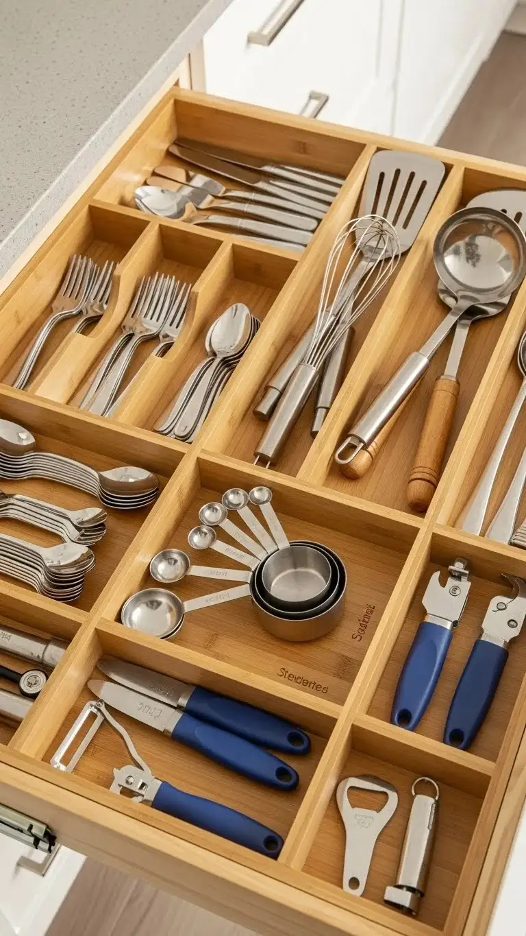 25 Small Kitchen Ideas 2026: Transform Your Tiny Space Into a Chef's Paradise 24 Use Drawer Dividers and Organizers