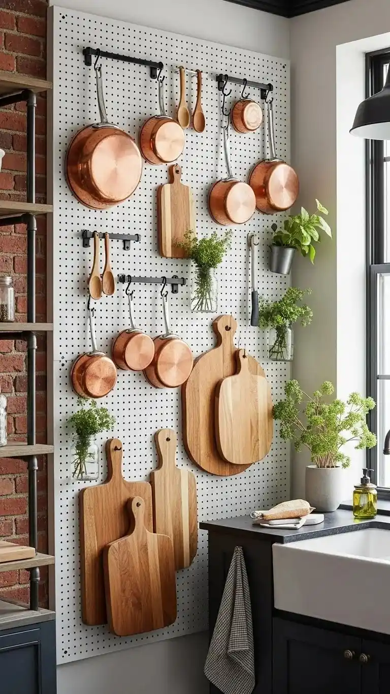 25 Small Kitchen Ideas 2026: Transform Your Tiny Space Into a Chef's Paradise 14 Use Pegboard for Wall Storage