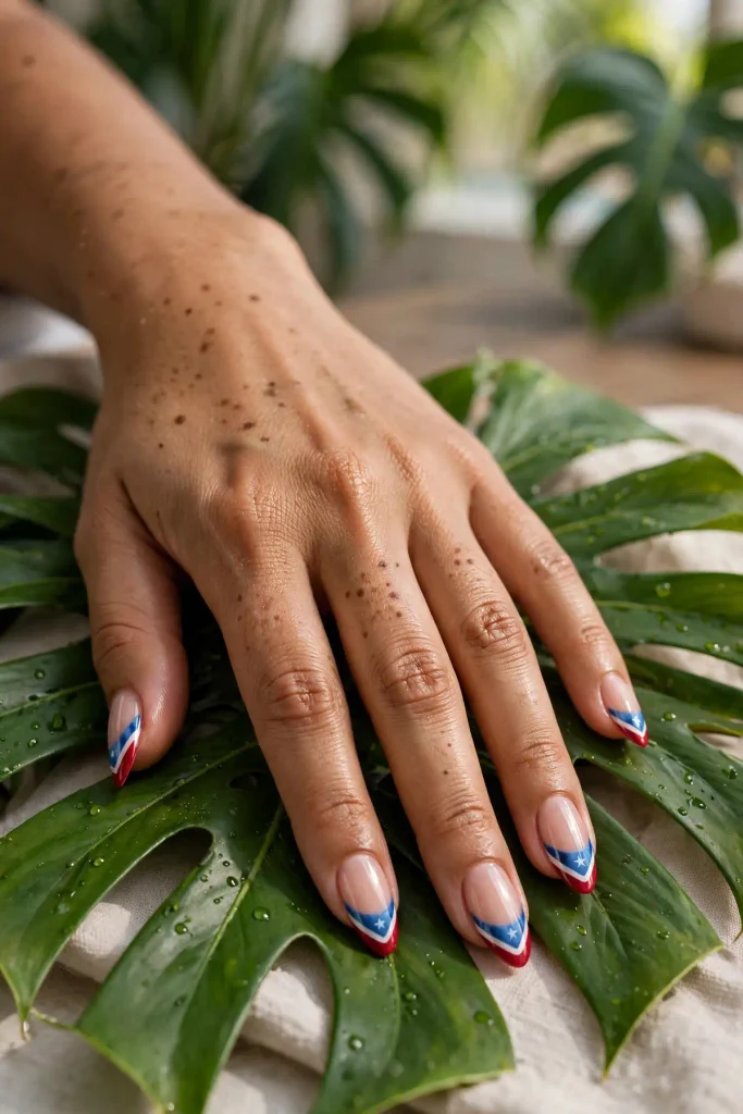 17 Bad Bunny Nails, Set Out Like a Concert Setlist 6 b04 island flag french
