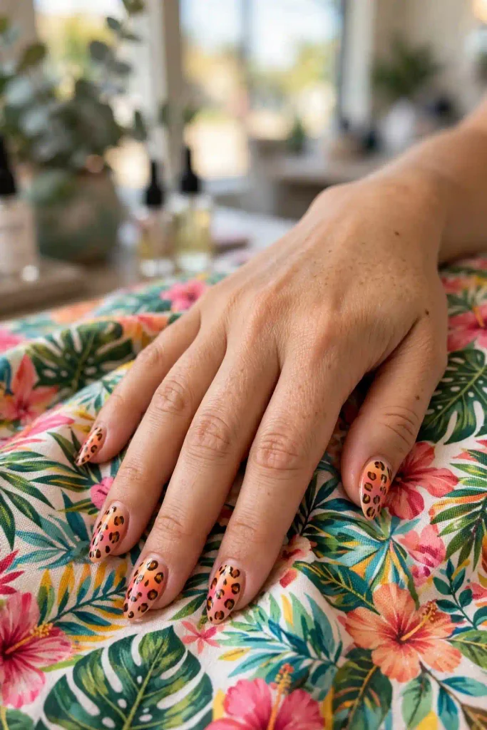 17 Bad Bunny Nails, Set Out Like a Concert Setlist 17 b15 sunset leopard