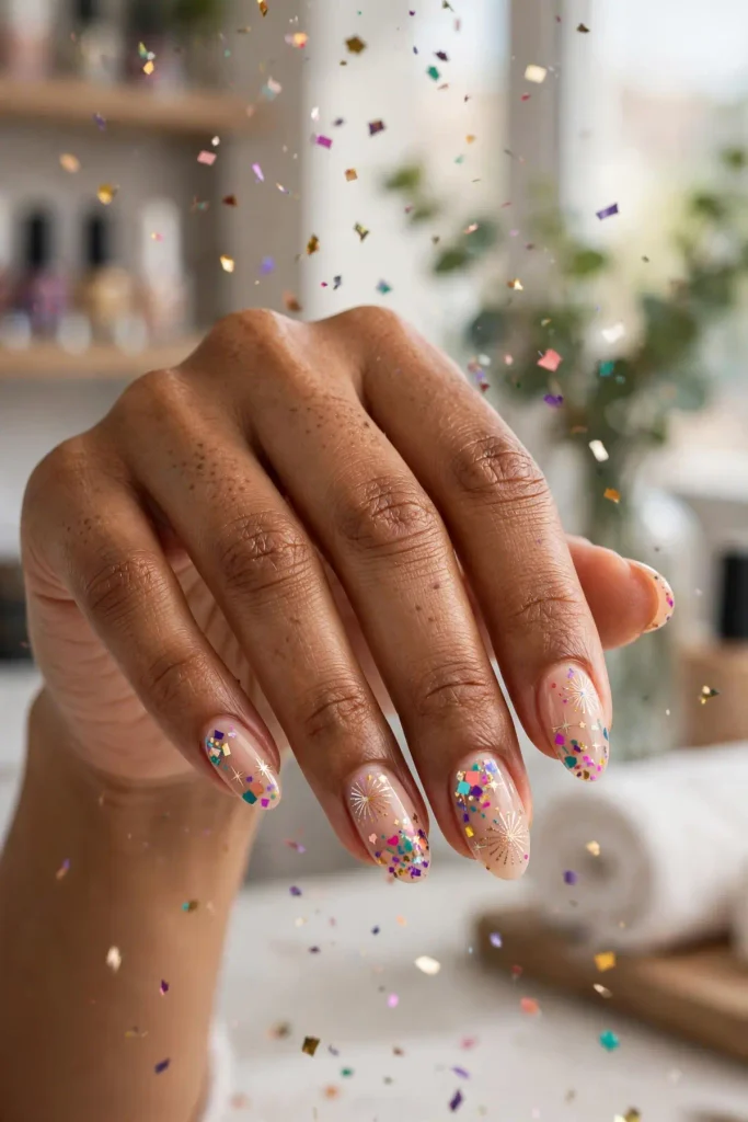 17 Bad Bunny Nails, Set Out Like a Concert Setlist 18 b16 confetti fireworks