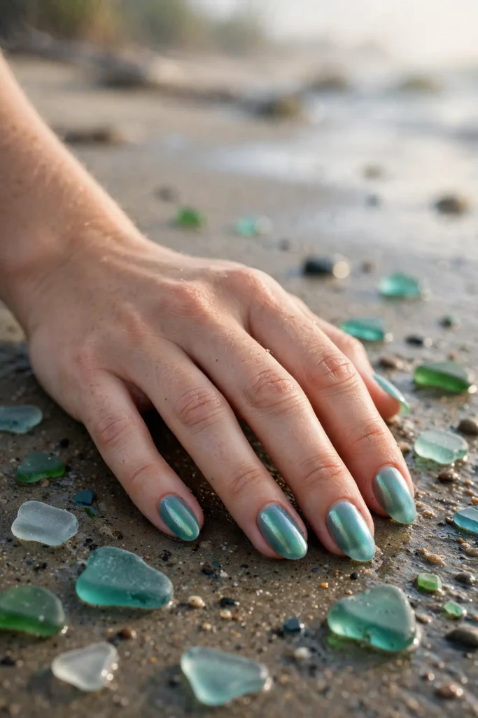 17 Bad Bunny Nails, Set Out Like a Concert Setlist 19 b17 sea glass afterglow