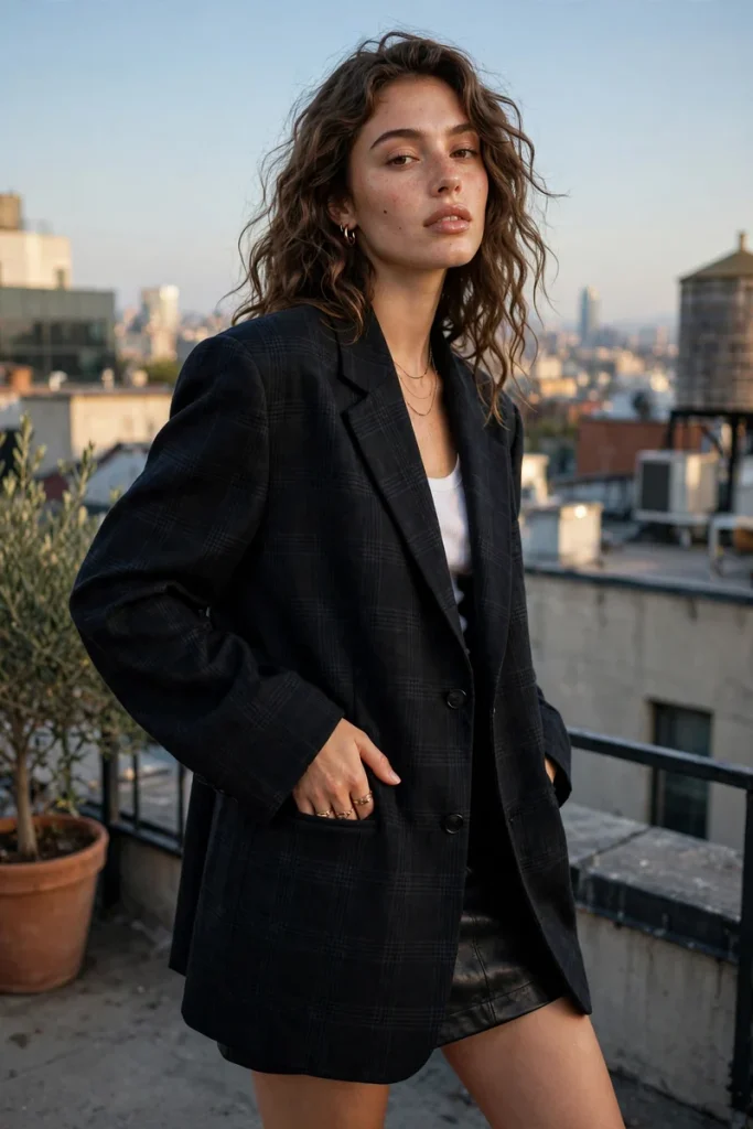 23 Cute Mini Skirt Outfits Ideas (Yes, At Any Age) 8 miniskirt 07 oversized blazer dress trick