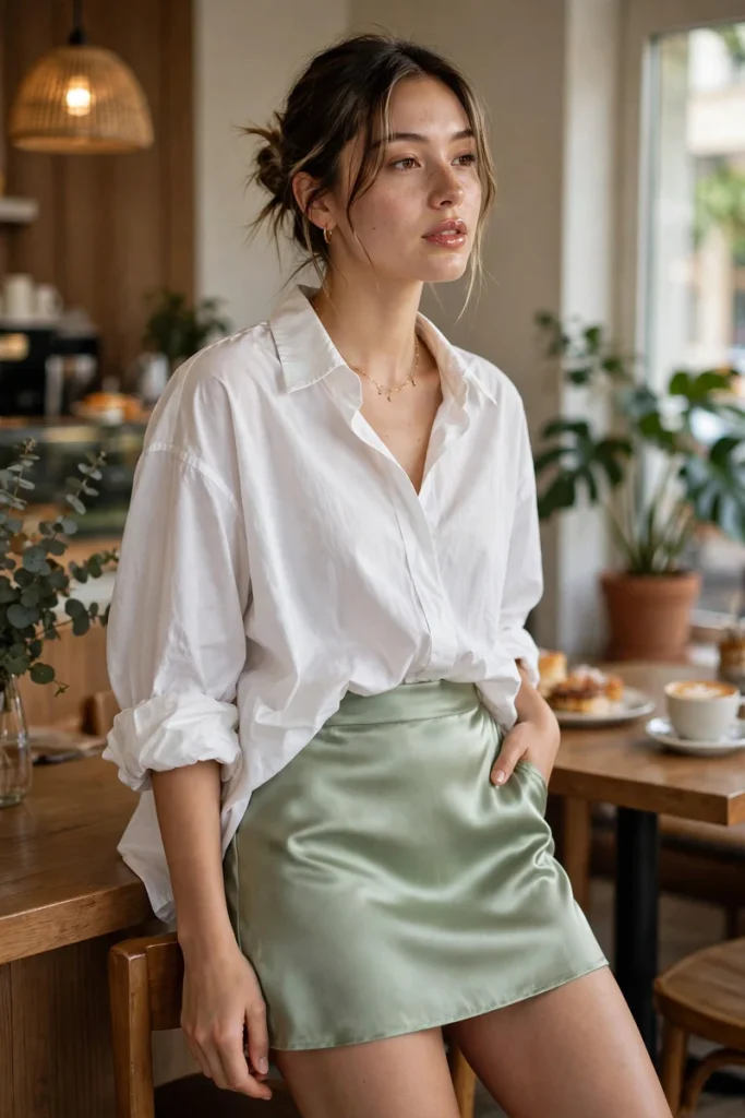 23 Cute Mini Skirt Outfits Ideas (Yes, At Any Age) 15 miniskirt 14 satin mini oversized shirt
