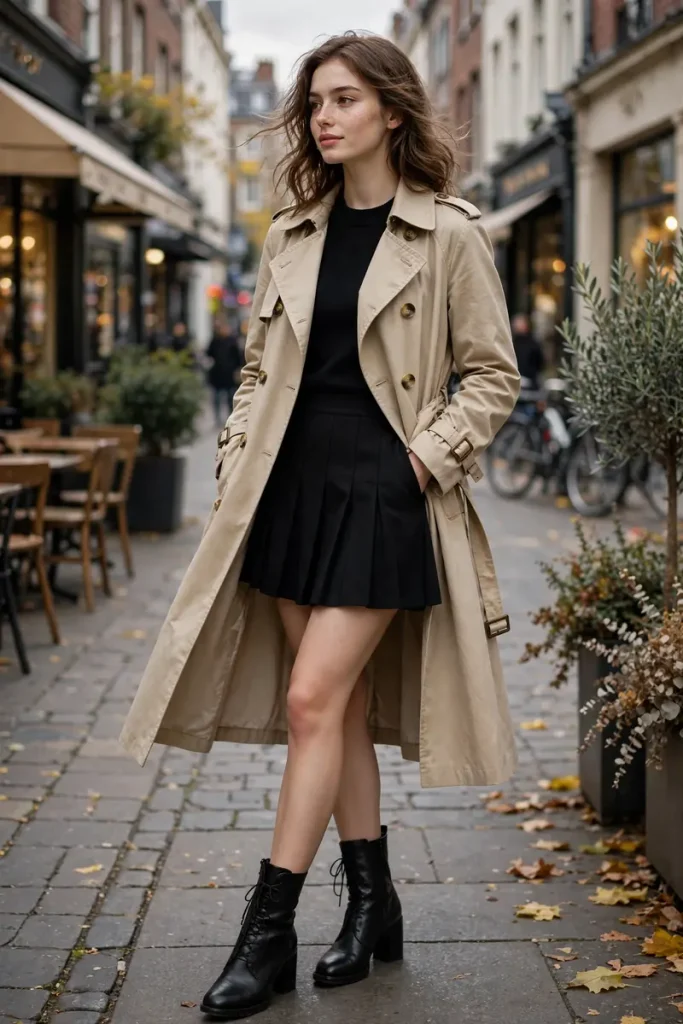 23 Cute Mini Skirt Outfits Ideas (Yes, At Any Age) 17 miniskirt 16 trench coat mini boots