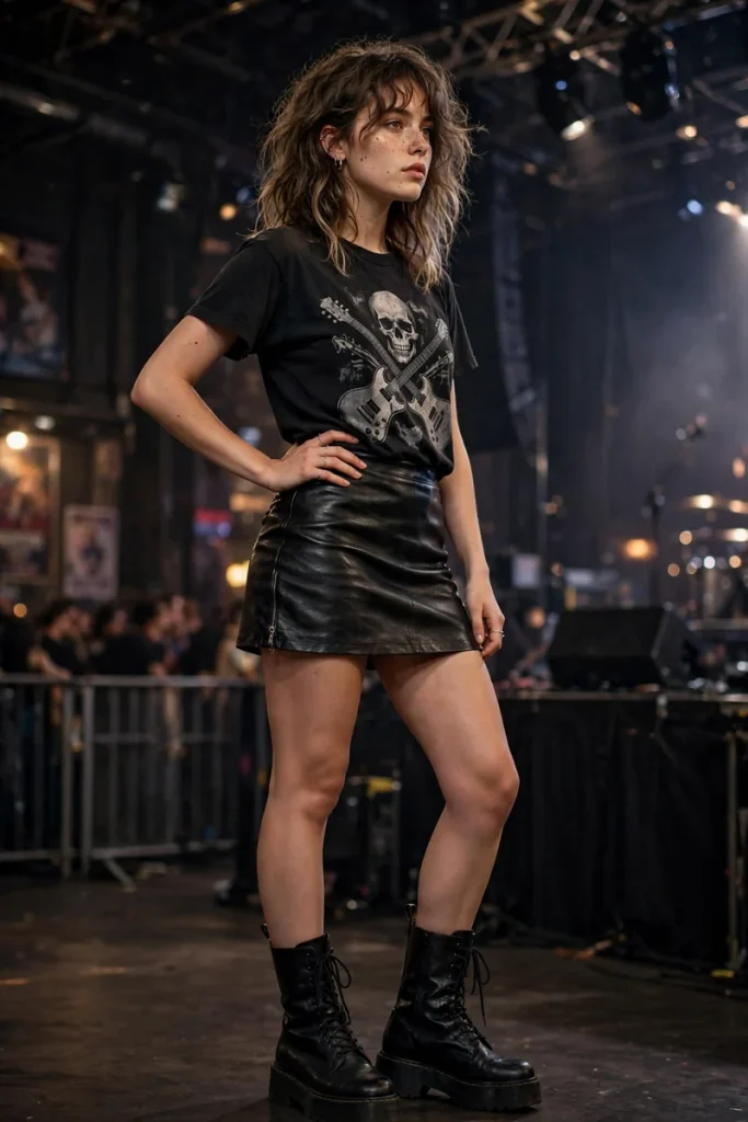 23 Cute Mini Skirt Outfits Ideas (Yes, At Any Age) 18 miniskirt 17 band tee leather mini boots