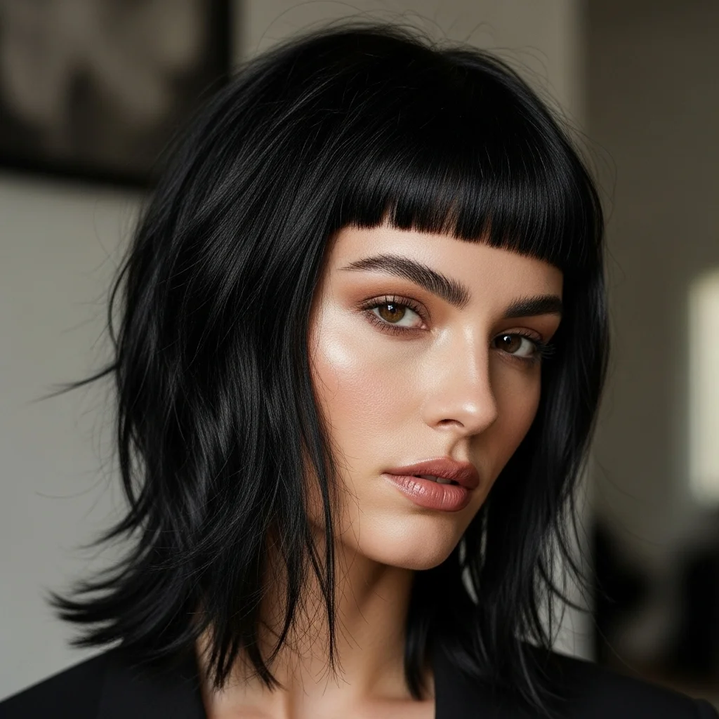 15 Choppy Layered Haircuts Ideas 2026: Fresh Styles That'll Transform Your Look 7 Choppy Layers with Blunt Micro Bangs