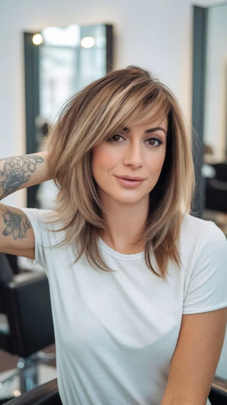 15 Choppy Layered Haircuts Ideas 2026: Fresh Styles That'll Transform Your Look 10 Choppy Layers with Side-Swept Bangs