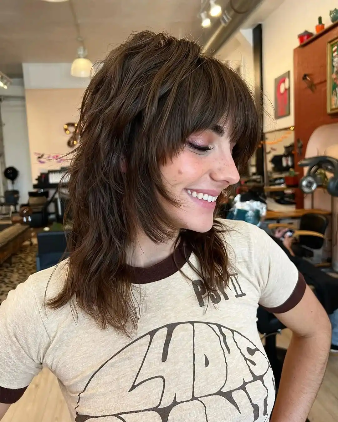 15 Choppy Layered Haircuts Ideas 2026: Fresh Styles That'll Transform Your Look 13 Choppy Shag with Full Bangs