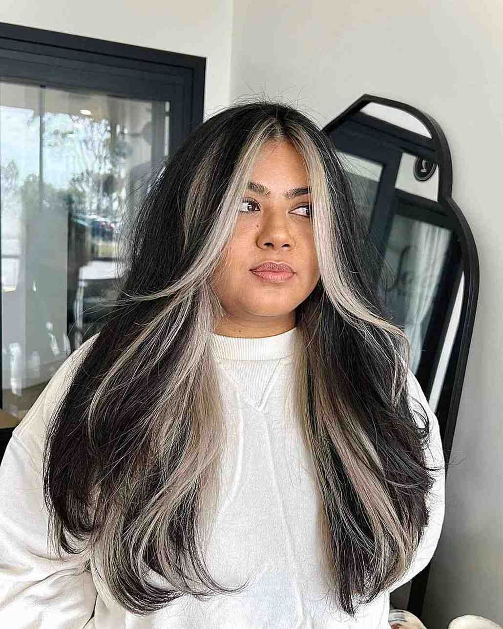 17 Long Layered Haircuts with Curtain Bangs Are Everywhere Now 15 Curtain Bangs with Long Layers and Money Piece Highlights