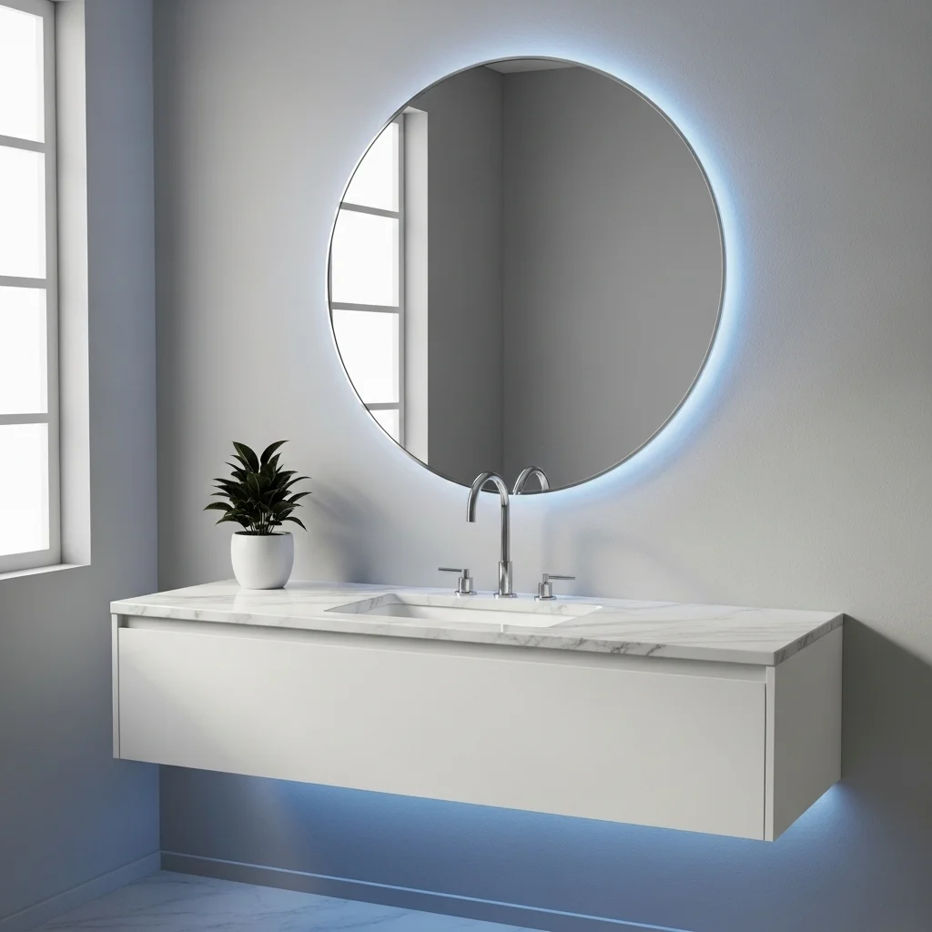 17 Cute Bathroom Ideas 2026: Transform Your Space Into a Stunning Sanctuary 2 Floating Vanity with LED Underlighting
