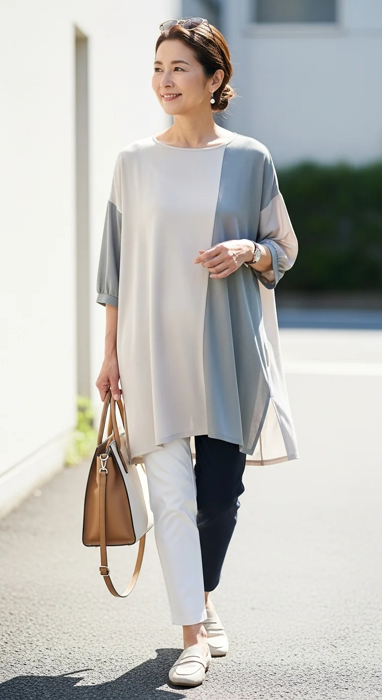 Discover Cozy Spring Outfits for Women Over 50 That Feel as Good as They Look 8 Flowy Tunics with Slim-Fit Pants