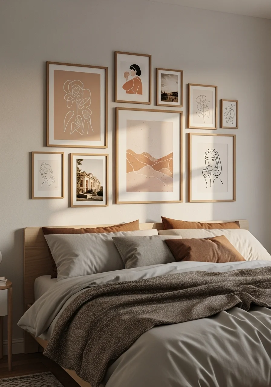 Running Out of Wall Space? These 20 Bedroom Wall Decor Ideas Are the Solution for 2026 5 Gallery Wall Curated Creativity