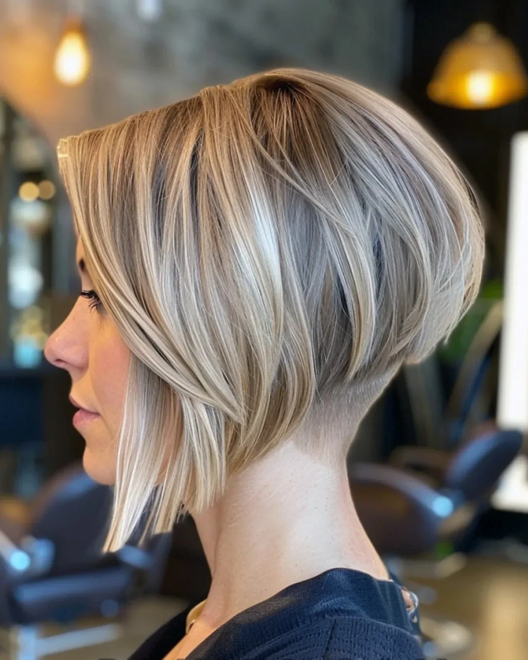 20 Summer Medium Haircuts Ideas 2026: Your Ultimate Style Guide 17 Inverted Bob with Nape Detail