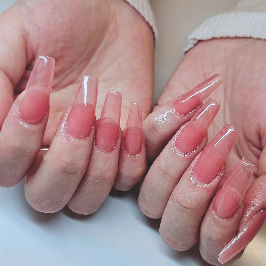 18 Creative Coffin Nails Ideas 2026 | Trendy & Stylish Nail Designs 7 Jelly Pink Coffin Nails