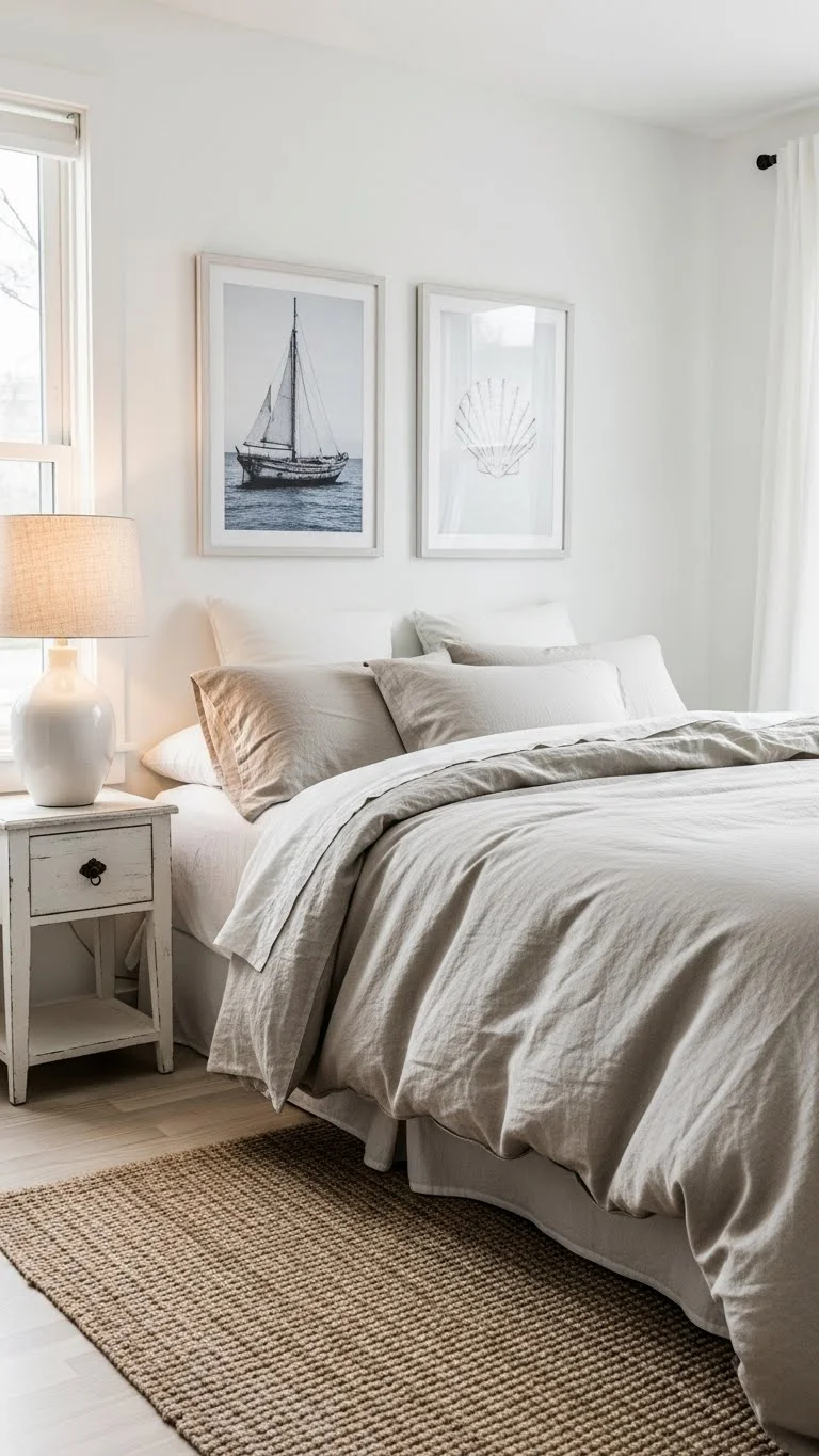 20 Coastal Bedroom Ideas 2026: Transform Your Space Into a Beachside Paradise 21 Linen Bedding in Natural Tones