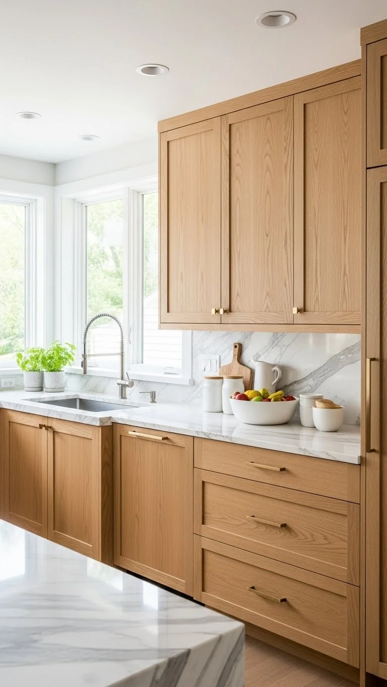 15 White Oak Kitchen Cabinets Ideas 2026: Transform Your Kitchen Into a Stunning Space 2 Natural Grain White Oak with Matte Finish