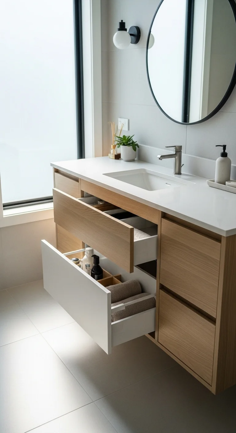 Why Are These Bathroom Cabinet Ideas Trending in 2026? 12 Soft-Close Drawers A Small Touch, Big Impact