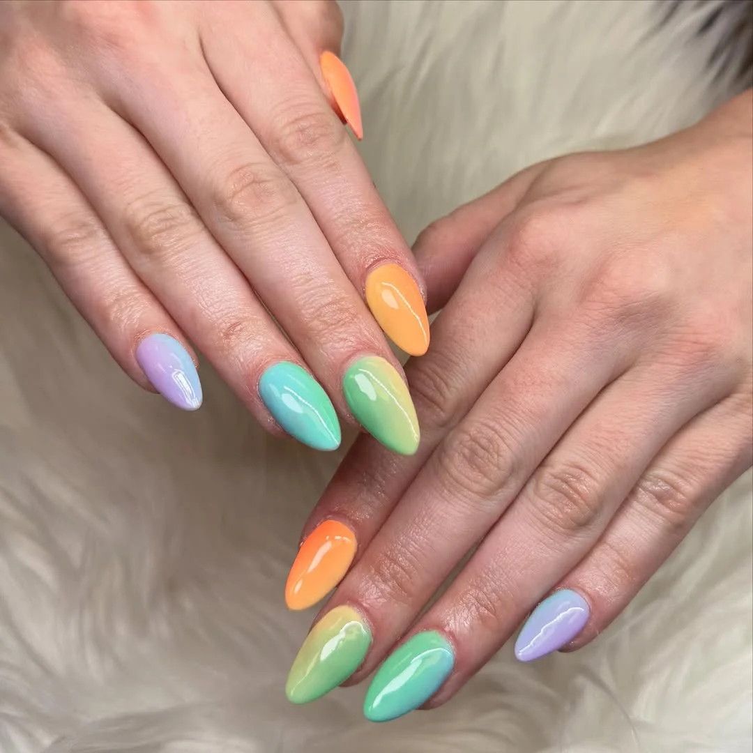 18 Creative Coffin Nails Ideas 2026 | Trendy & Stylish Nail Designs 5 Soft Pastel Ombre Coffin Nails