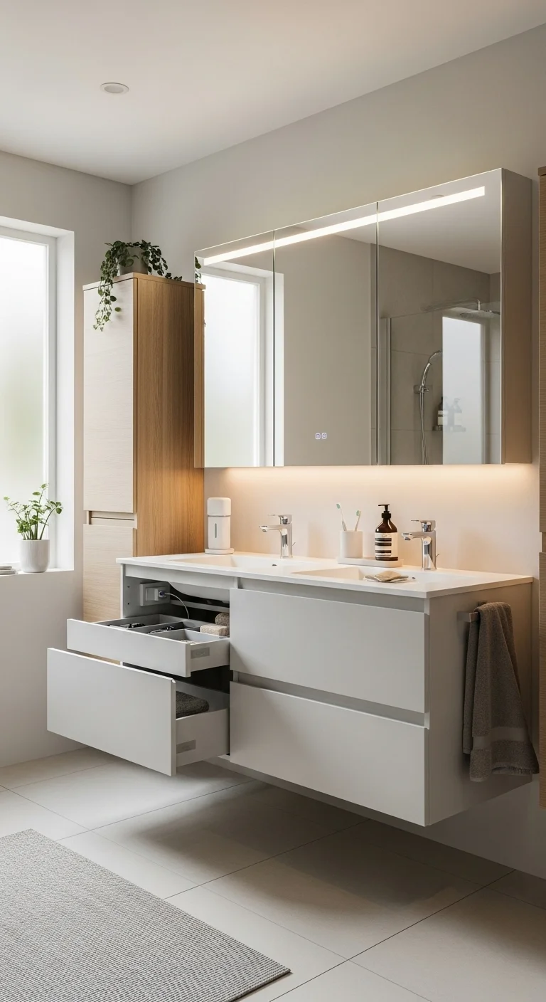Why Are These Bathroom Cabinet Ideas Trending in 2026? 19 Technology-Integrated Cabinets Smart Storage