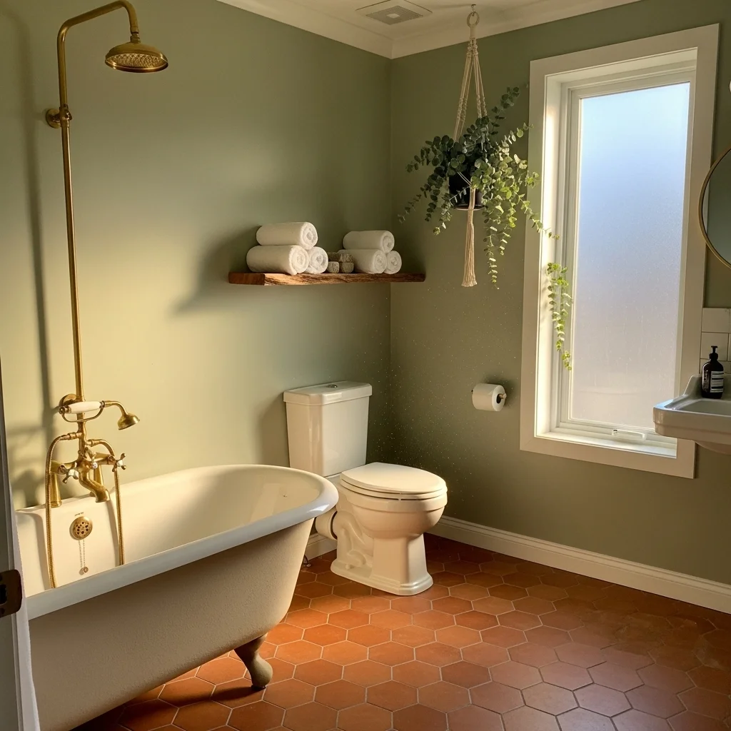 17 Cute Bathroom Ideas 2026: Transform Your Space Into a Stunning Sanctuary 3 Terracotta and Sage Green Color Scheme
