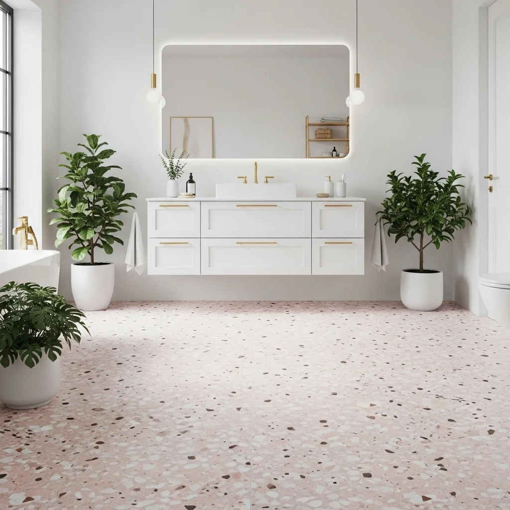 17 Cute Bathroom Ideas 2026: Transform Your Space Into a Stunning Sanctuary 8 Terrazzo Flooring Comeback