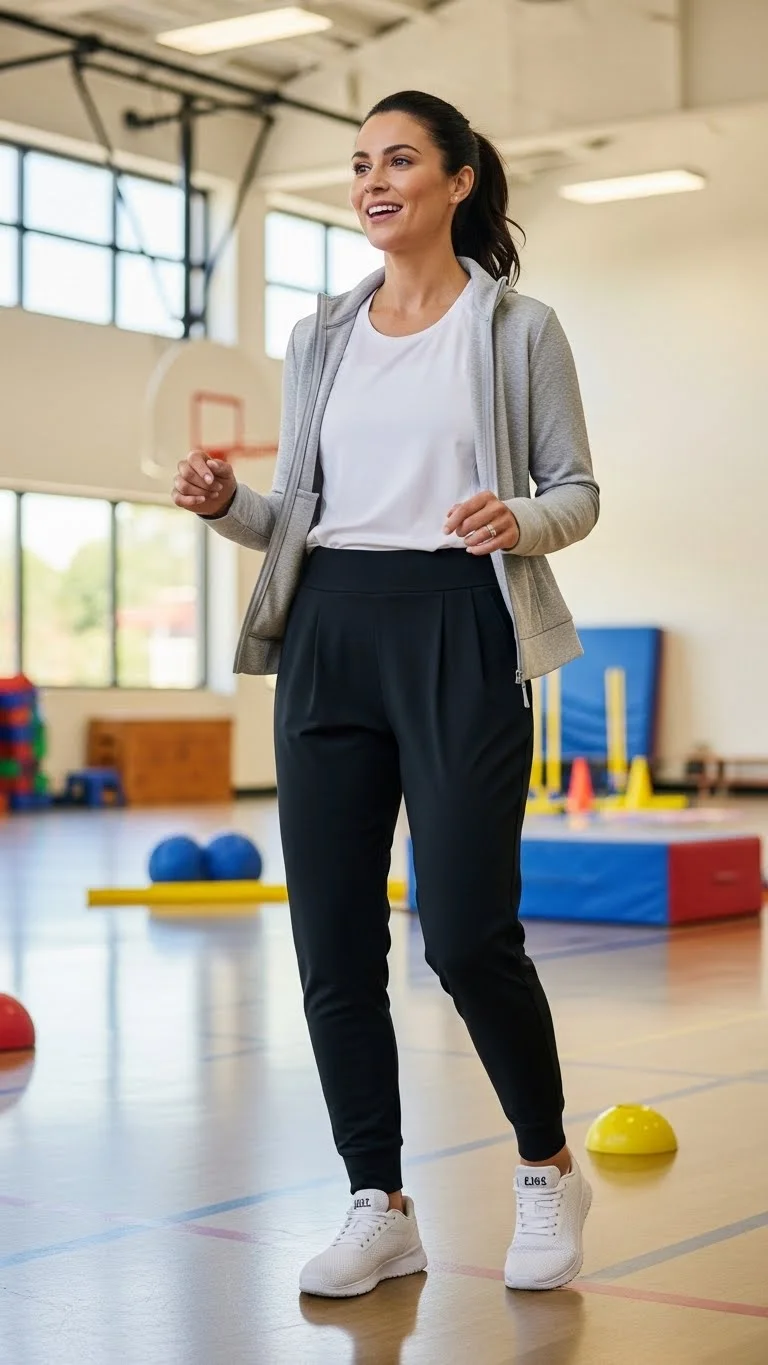 Stop Dressing Like You're Still in College: 13 Stylish Teacher Outfits Ideas 2026 That Actually Work 11 The Athleisure Done