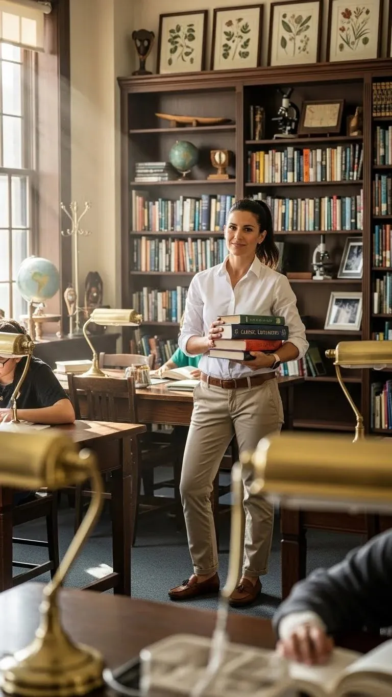 Stop Dressing Like You're Still in College: 13 Stylish Teacher Outfits Ideas 2026 That Actually Work 9 The Button-Down and Chinos Classic