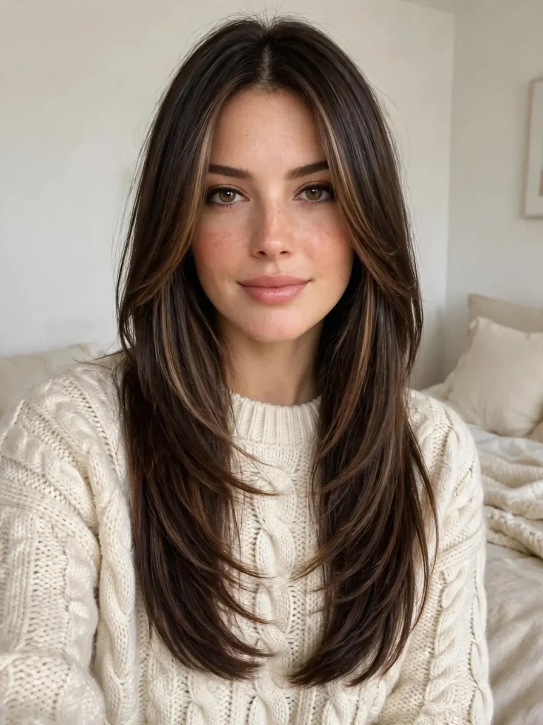 18 Straight Hairstyles for Women, Sorted by How Much Time You Actually Have 15 The Face Framing Layers Emphasized 768x1024 1