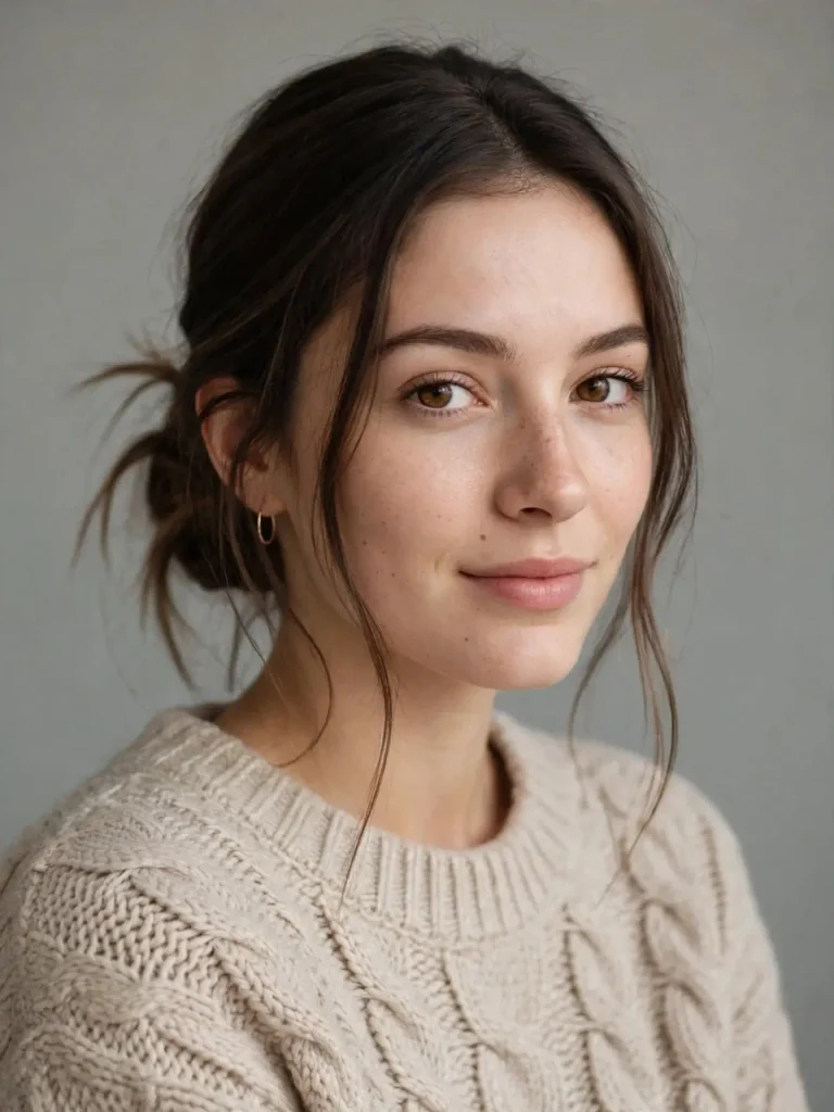 18 Straight Hairstyles for Women, Sorted by How Much Time You Actually Have 5 The Low Bun Undone on Purpose 768x1024 1