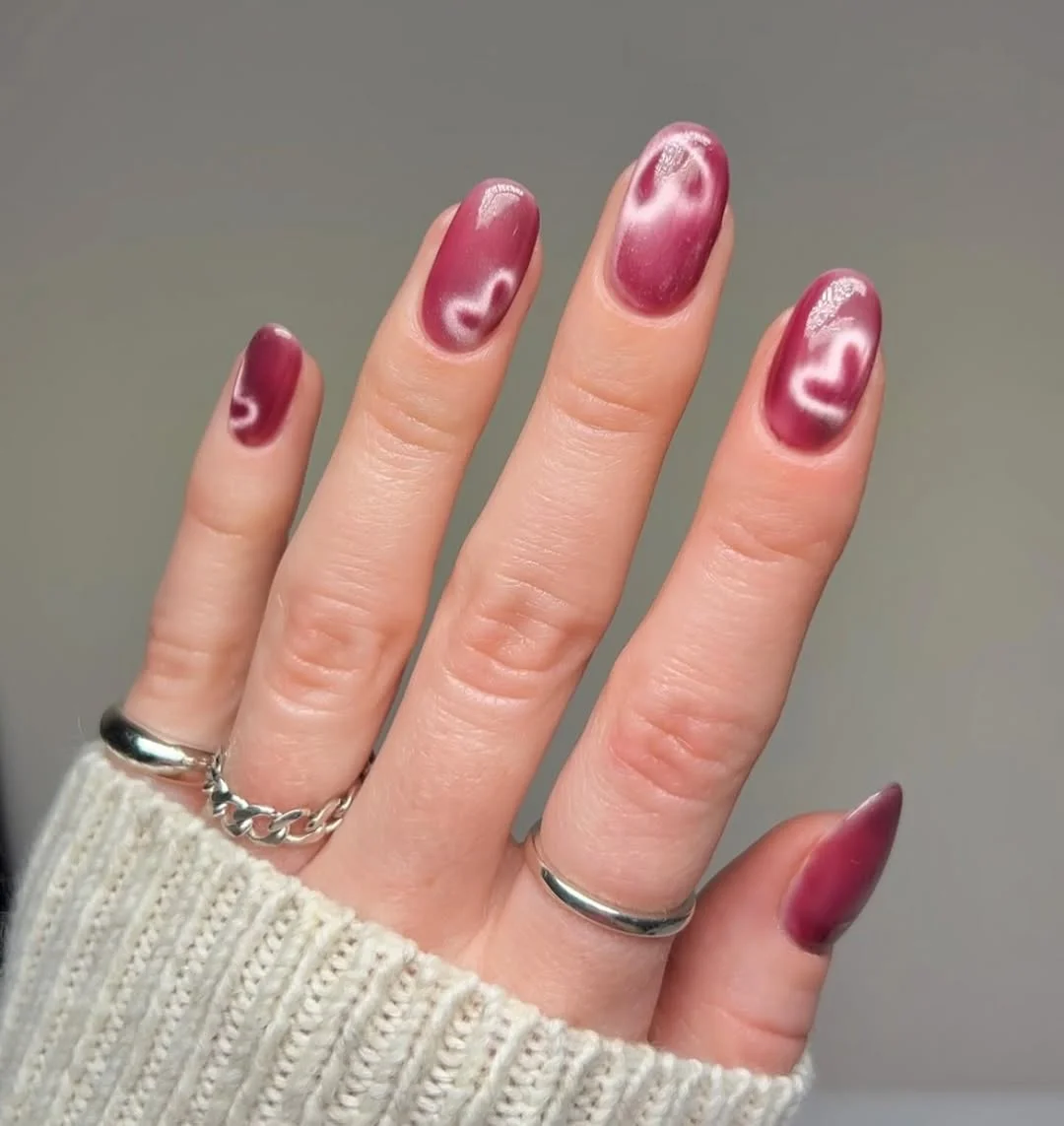 17 Nail Design Ideas February 2026: Fresh Looks That'll Make Everyone Ask "Where Did You Get Those Done?" 2 Velvet Heart French